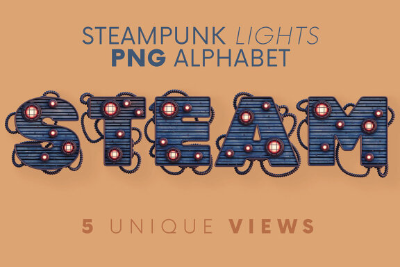 Steampunk Lights - 3D Lettering
