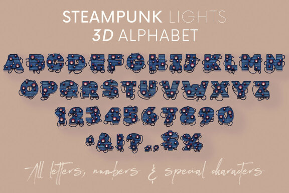 Steampunk Lights - 3D Lettering