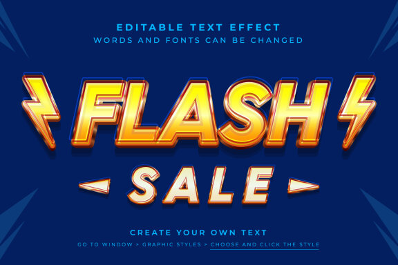 Vector Text Effect - Flash Sale Promotion