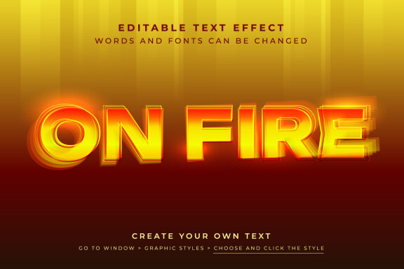 Vector Text Effect - Burning Fire Style