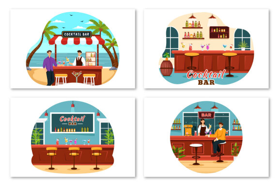 9 Cocktail Bar Illustration