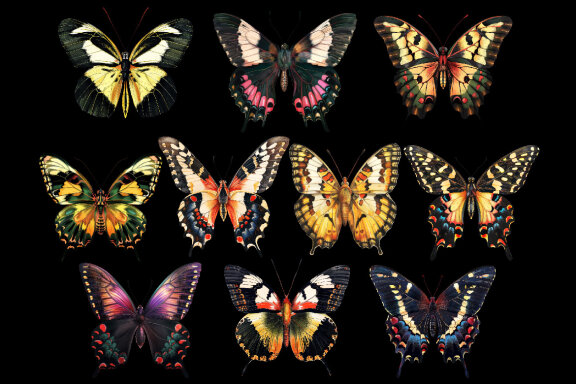 Watercolor Butterfly PNG Bundle