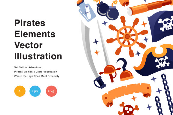 Pirates Elements Vector Illustration