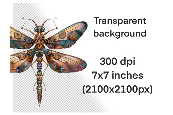 Steampunk Dragonfly PNG Bundle