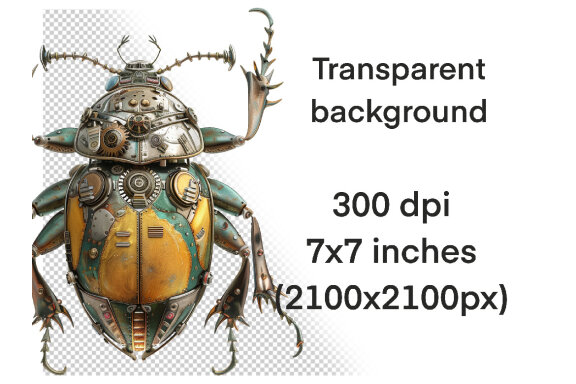 Steampunk Beetle PNG Bundle