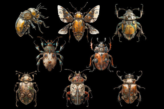 Steampunk Beetle PNG Bundle