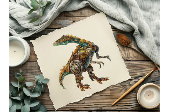 Steampunk Dinosaur PNG Bundle
