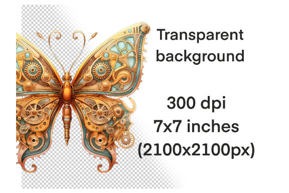 Steampunk Butterfly PNG Bundle