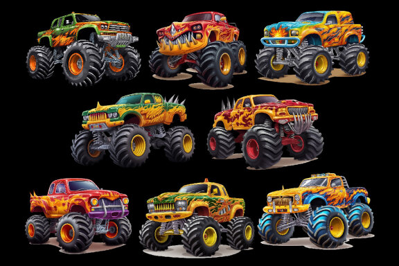 Monster Truck PNG Bundle