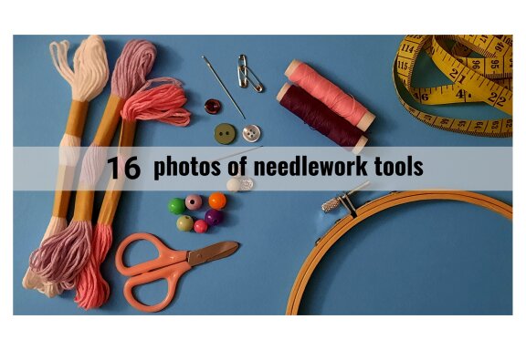 16 photos of needlework tools