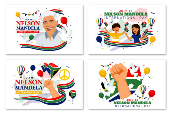 12 Nelson Mandela International Day Illustration