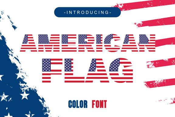American Flag Color Font