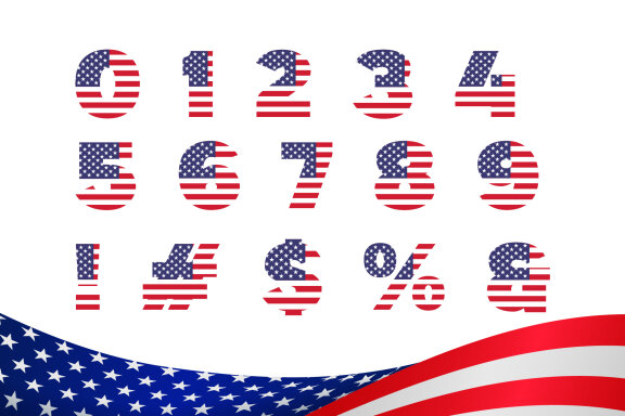 American Flag Color Font