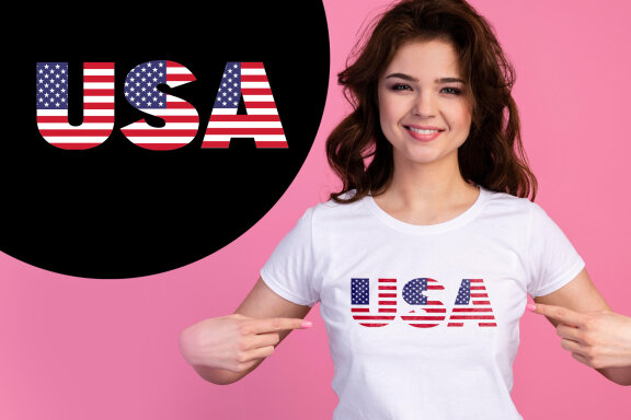 American Flag Color Font