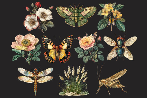 Vintage Entomology PNG Bundle