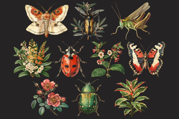 Vintage Entomology PNG Bundle
