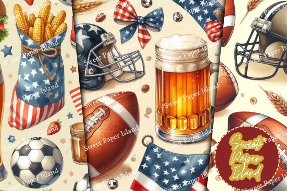6 FREE American Football Digital Papers