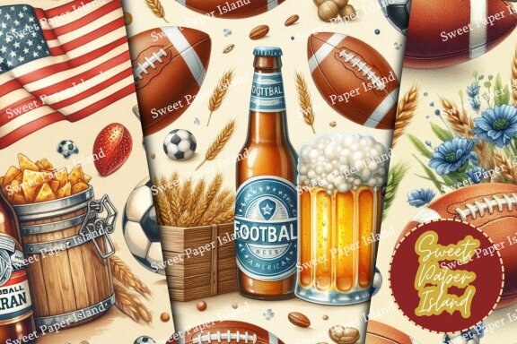 6 FREE American Football Digital Papers