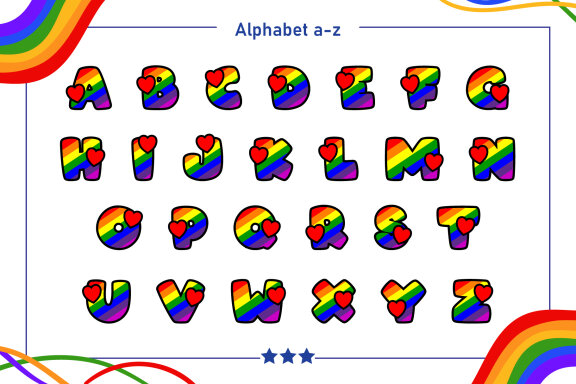 Rainbow Pride Color fonts