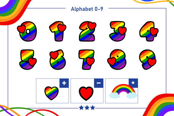 Rainbow Pride Color fonts