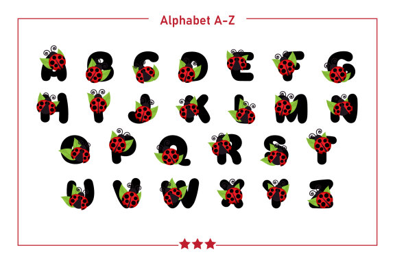 Cute Ladybug Color Font