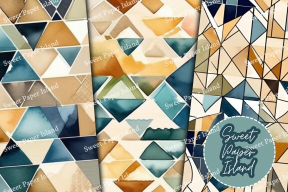 9 FREE Digital Papers - Mosaics In Watercolor