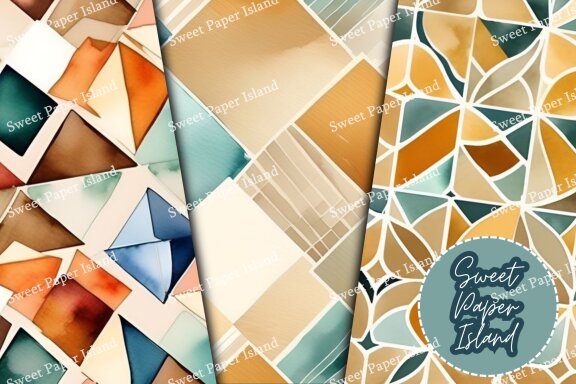 9 FREE Digital Papers - Mosaics In Watercolor