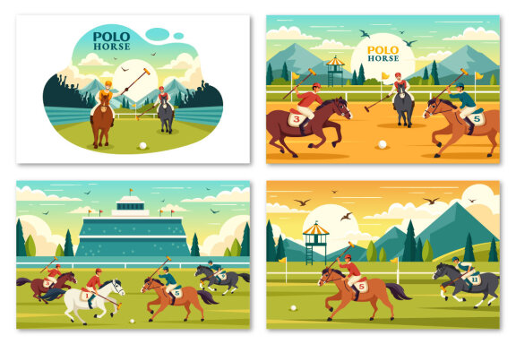 9 Polo Horse Sports Illustration