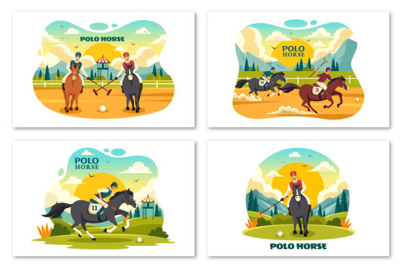 9 Polo Horse Sports Illustration