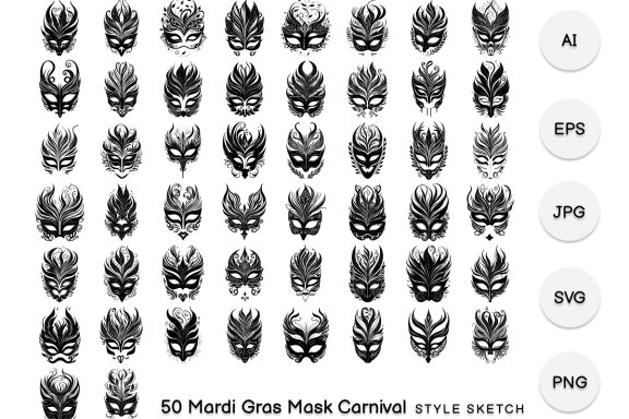 Mardi Gras Mask Carnival Element Black