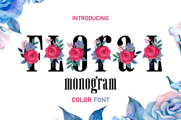 Floral Monogram Color Fonts