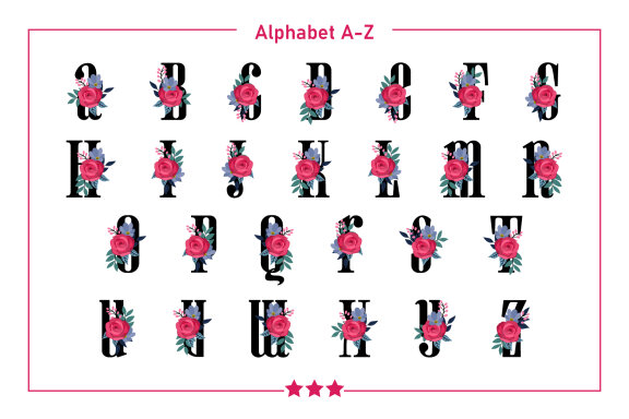Floral Monogram Color Fonts