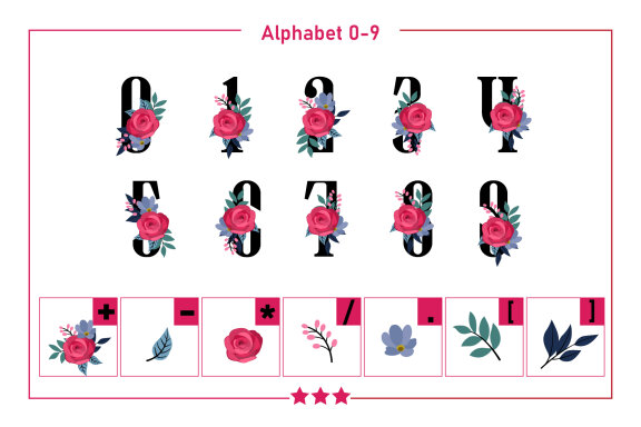 Floral Monogram Color Fonts