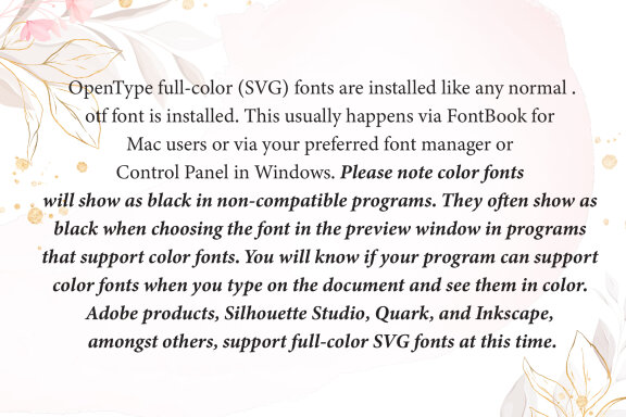 Plumeria Monogram Color Fonts