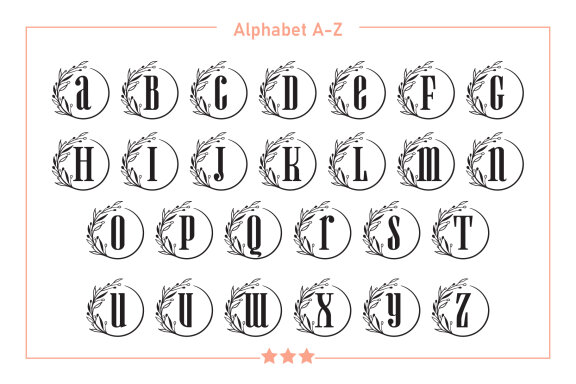 Aurora Leaf Circle Monogram Fonts