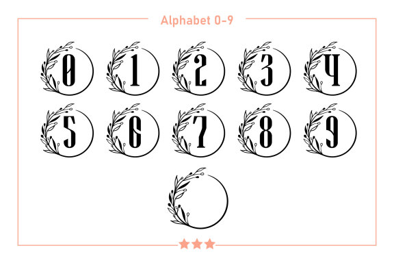 Aurora Leaf Circle Monogram Fonts