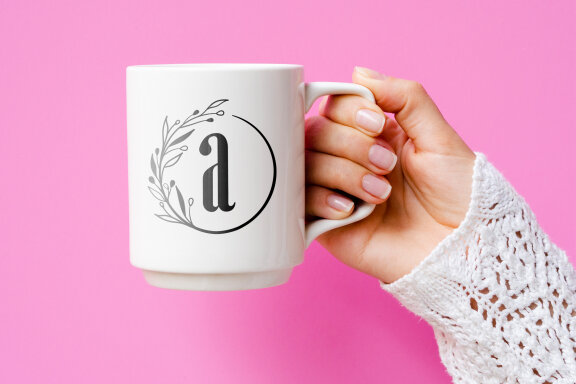 Aurora Leaf Circle Monogram Fonts