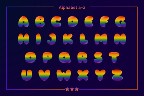 LGBTQ Rainbow Color Fonts