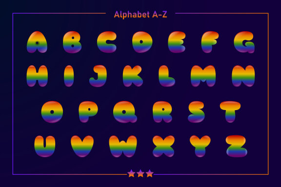 LGBTQ Rainbow Color Fonts