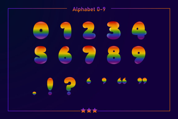 LGBTQ Rainbow Color Fonts