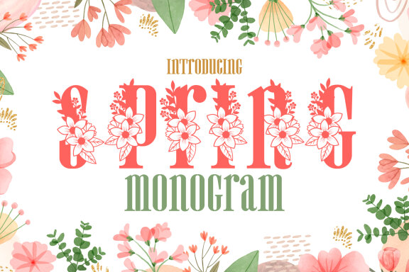 Spring Monogram Fonts