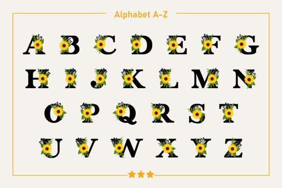 Sunflower Monogram Color Fonts