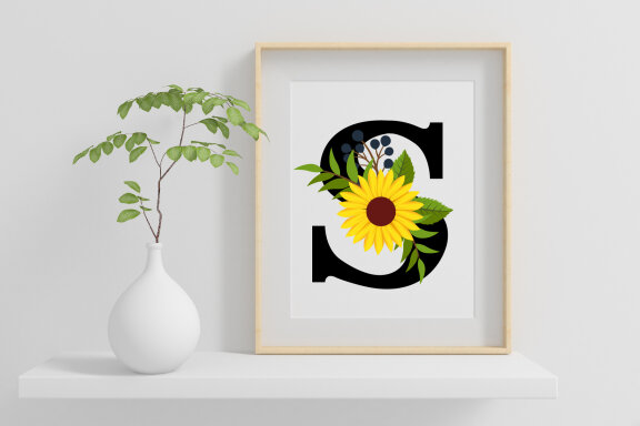 Sunflower Monogram Color Fonts