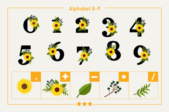 Sunflower Monogram Color Fonts
