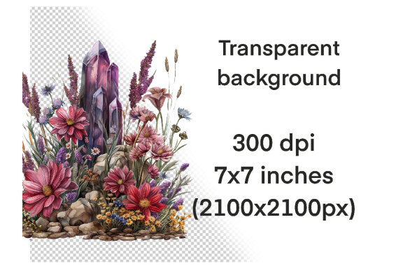 Floral Crystals Clipart