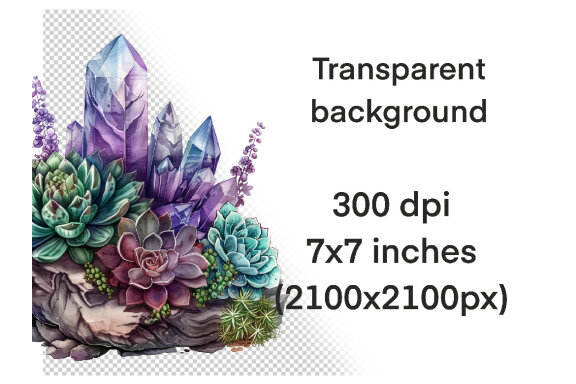 Succulent Crystals Clipart