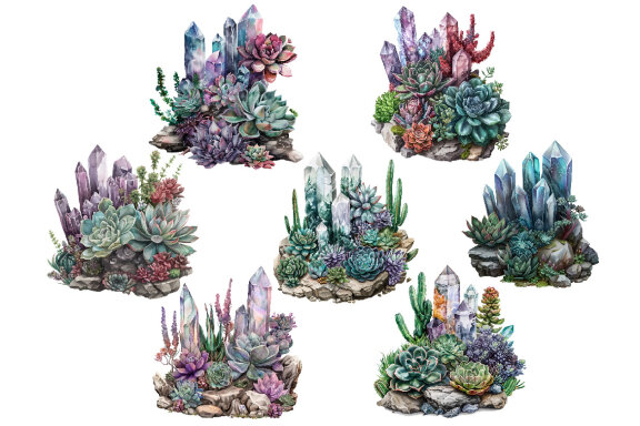 Succulent Crystals Clipart