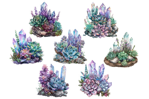 Succulent Crystals Clipart
