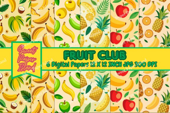6 FREE Digital Papers - Fruit Club