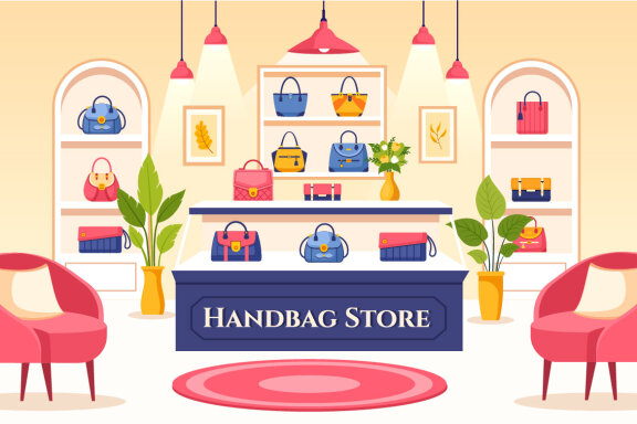 10 Handbag Store Illustration
